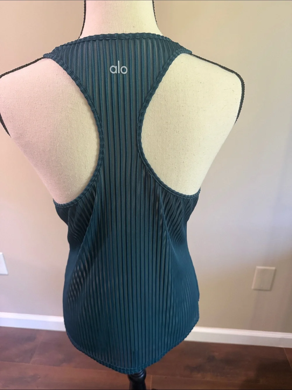 Alo Yoga Essence Teal Ribbed Racerback Tank Size Small